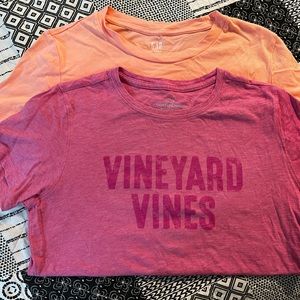 Two T-shirts one vineyard vines, one gap